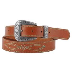 NEW MOST WANTED modern western boho turquoise stitched belt in brown